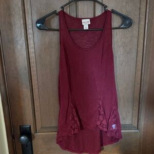 Mossimo Supply Co. Women's Deep Red Lace Tank Top